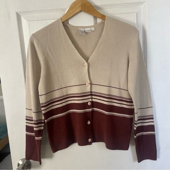 80s Vintage Clifford and Wills 100% Cotton Button Down Cardigan Size Small - Picture 2 of 5